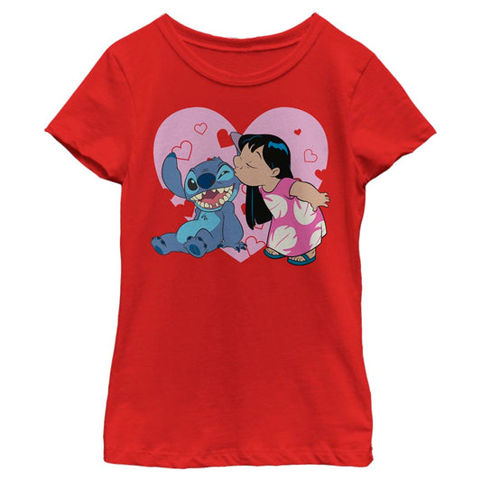 Girl's Disney Lilo And Valentines Kisses T-Shirt