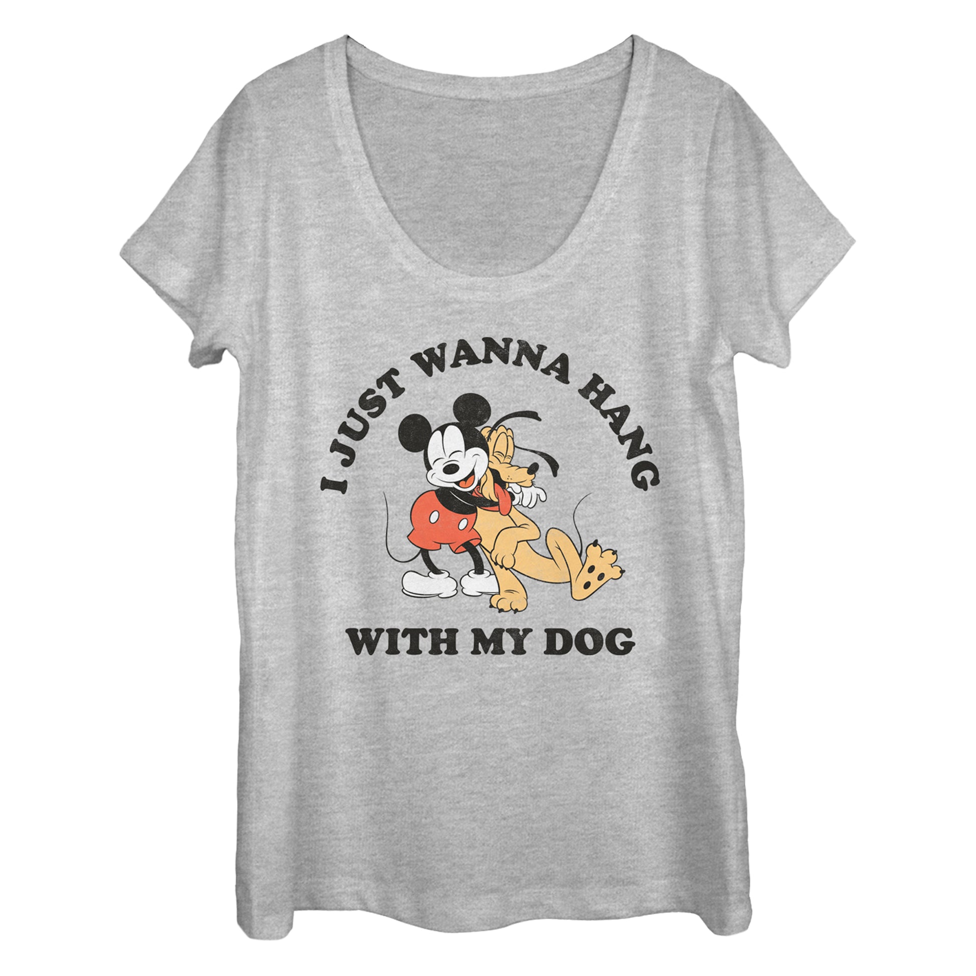 Women's Disney Mickey Dog Fill Lover Scoop Neck T-Shirt