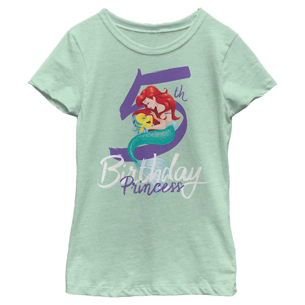 Girl's Disney Birthday Mermaid Five T-Shirt